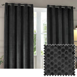 Neptune Fully Lined Velvet Eyelet Curtains Charcoal - image 2