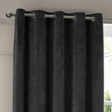 Neptune Fully Lined Velvet Eyelet Curtains Charcoal - image 4