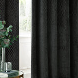 Neptune Fully Lined Velvet Eyelet Curtains Charcoal - image 6