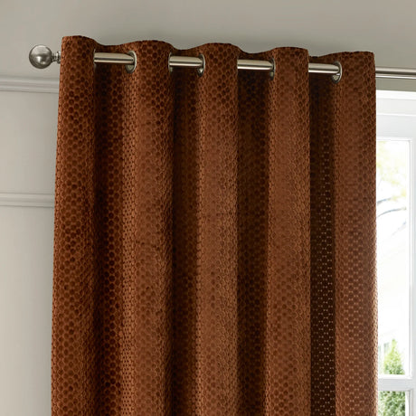 Neptune Fully Lined Velvet Eyelet Curtains Copper - image 4