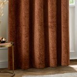Neptune Fully Lined Velvet Eyelet Curtains Copper - image 5
