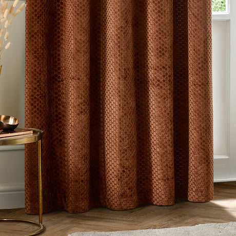 Neptune Fully Lined Velvet Eyelet Curtains Copper - image 5