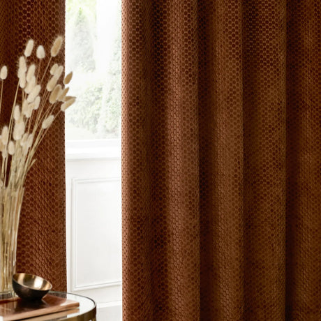 Neptune Fully Lined Velvet Eyelet Curtains Copper - image 6