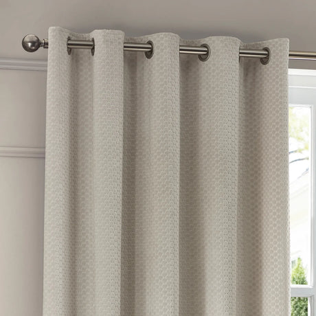 Neptune Fully Lined Velvet Eyelet Curtains Ivory - image 4