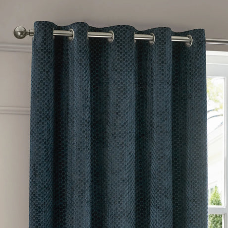 Neptune Fully Lined Velvet Eyelet Curtains Navy - image 4