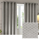 Neptune Fully Lined Velvet Eyelet Curtains Silver - image 2