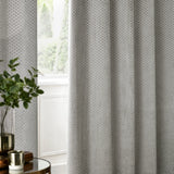 Neptune Fully Lined Velvet Eyelet Curtains Silver - image 6