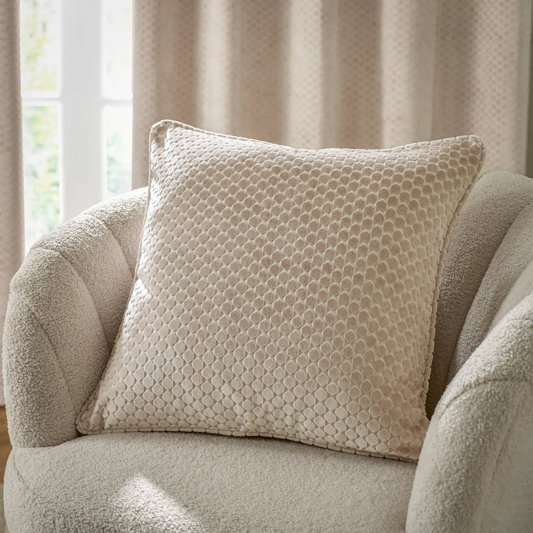 Neptune Velvet Cushion Cover Champagne 50 x 50cm