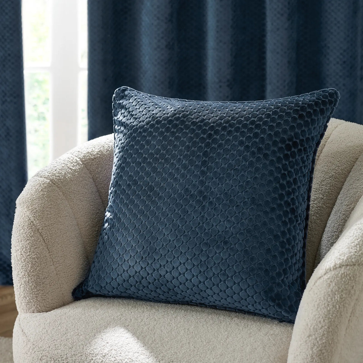 Neptune Velvet Cushion Cover Navy 50 x 50cm - image 1