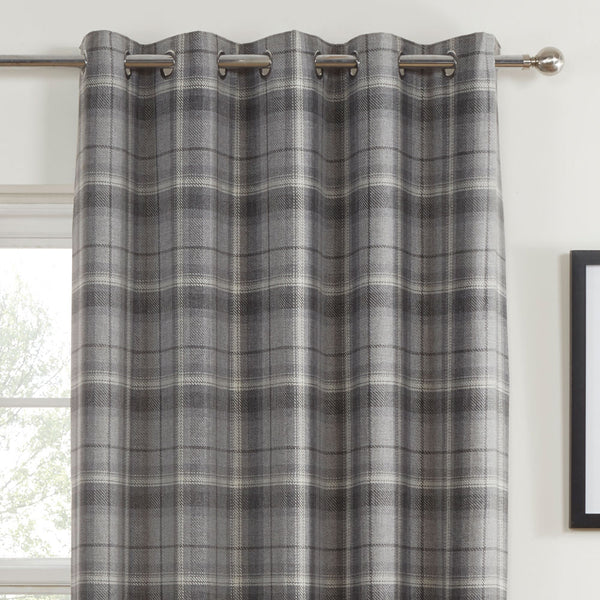Carnoustie Thermal Blackout Lined Eyelet Curtains Grey