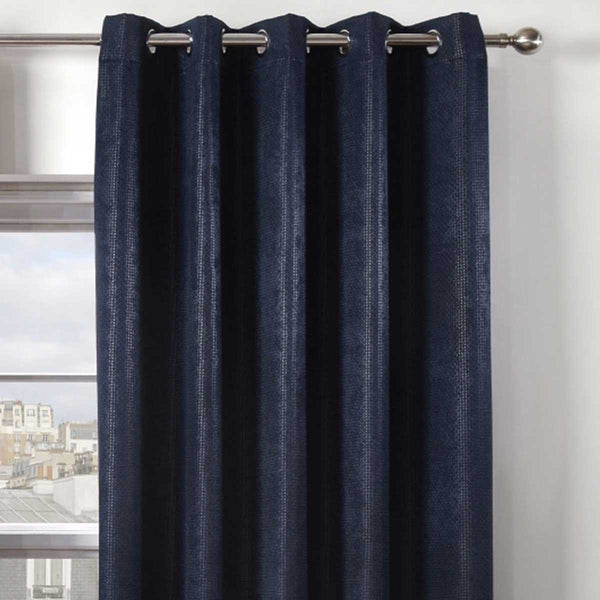 Ambiance Thermal Blackout Eyelet Curtains Navy