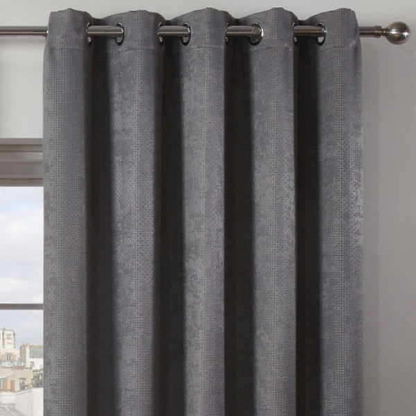 Ambiance Thermal Blackout Eyelet Curtains Charcoal