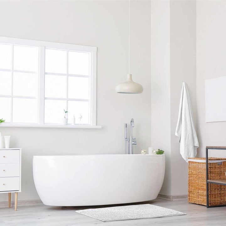 Noodle Bathroom Mat White Bath Mat 45x75cm - Ideal