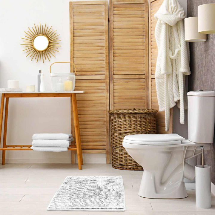 Noodle Bathroom Mat White Bath Mat 45x75cm - Ideal