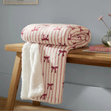 Noortje Bows Sherpa Fleece Throw Silk Pink 130 x 180cm - image 1