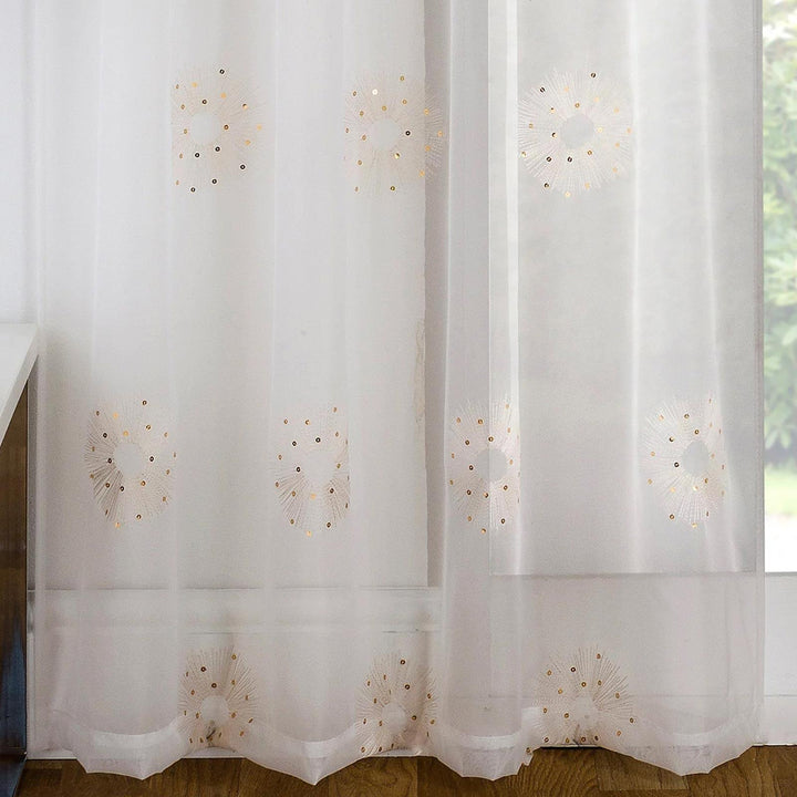 Nova Slot Voile Curtain Cream 55" x 48" - Ideal