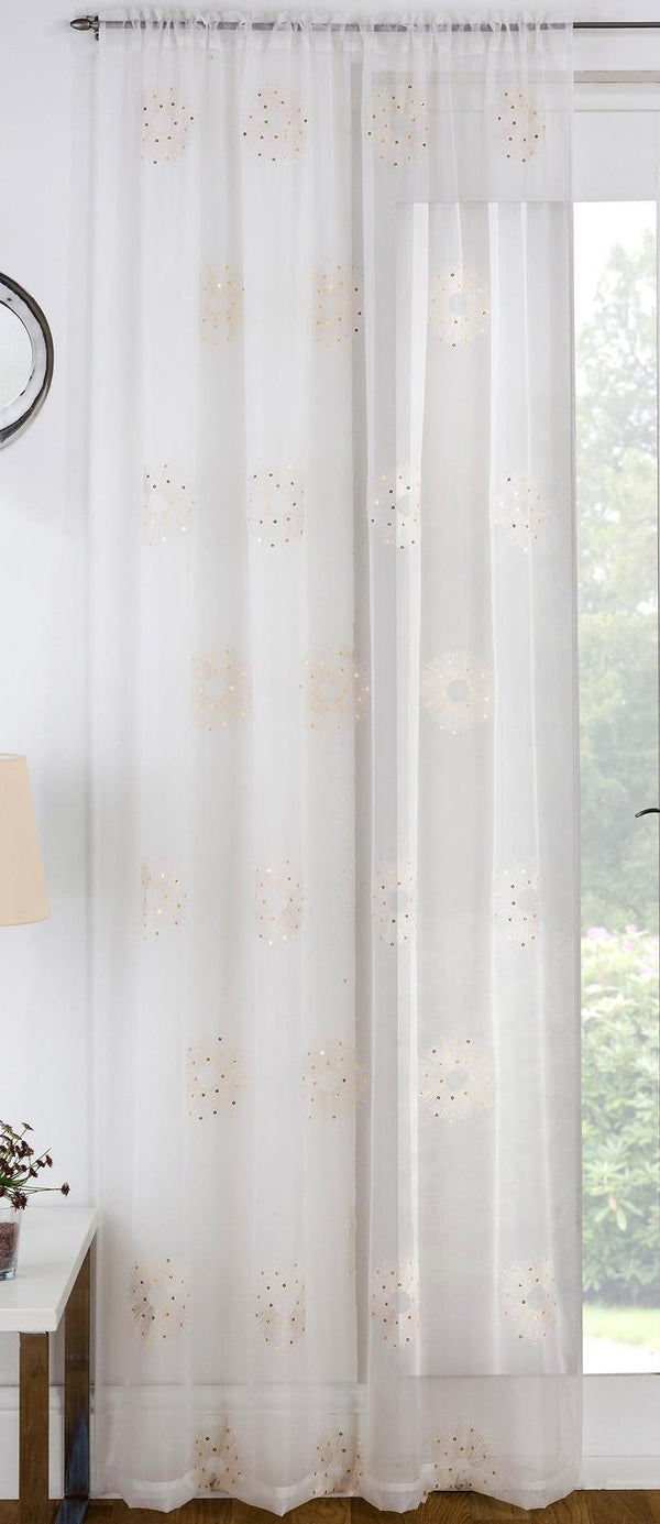 Nova Slot Voile Curtain Cream 55" x 54" - Ideal