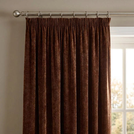 Heavy Chenille Lined Tape Top Pencil Pleat Curtains 26