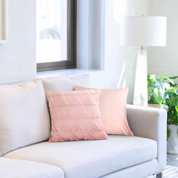 Nyla Triangle Cushion Cover Blush Pink 17x17" (43x43cm) - Ideal