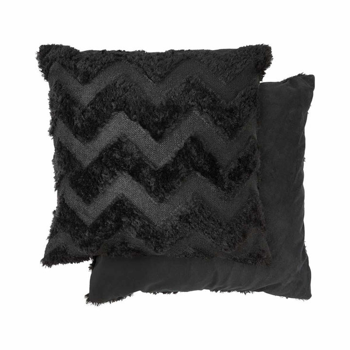 Nyla Zig Zag Cushion Cover Black 17x17" (43x43cm) - Ideal