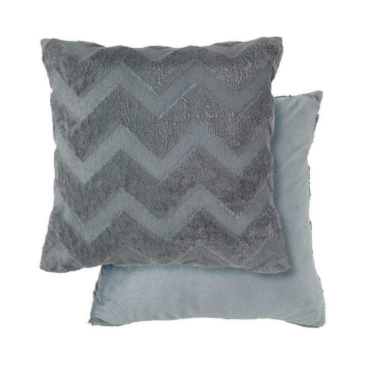 Nyla Zig Zag Cushion Cover Charcoal Grey 17x17" (43x43cm) - Ideal