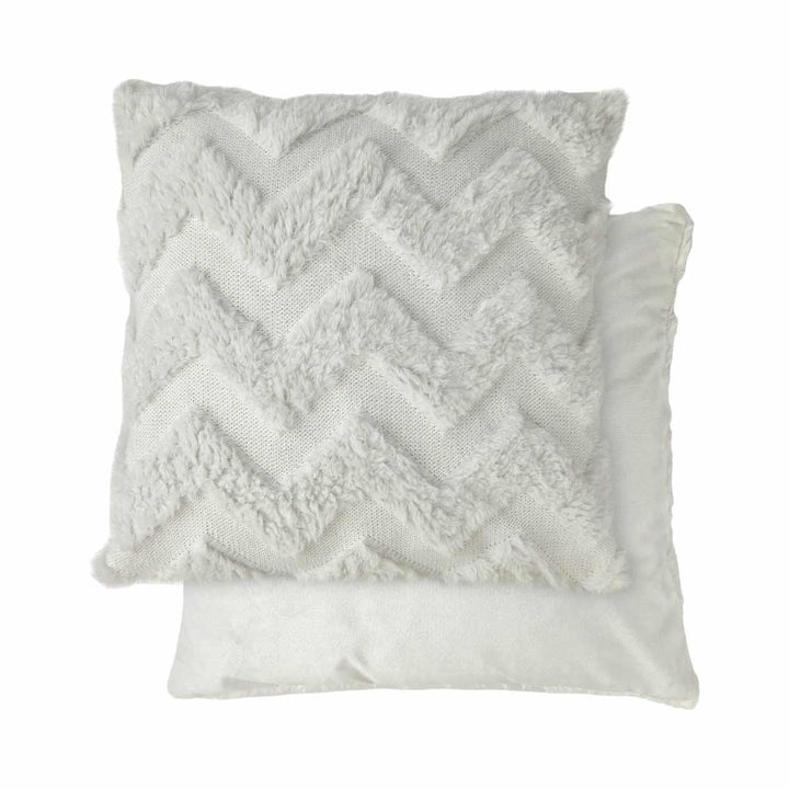 Nyla Zig Zag Cushion Cover White 17x17" (43x43cm) - Ideal