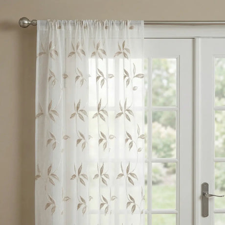 Oasis Leaf Slot Top Voile Curtain Panel 6