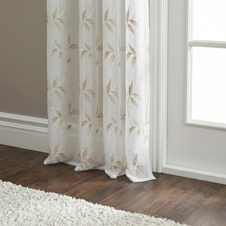 Oasis Leaf Slot Top Voile Curtain Panel 7