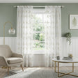 Oasis Leaf Slot Top Voile Curtain Panel - Natural