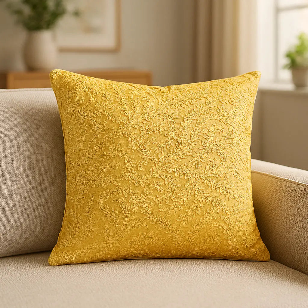 Ashdown Velvet Ochre Cushion Cover 45cm x 45cm