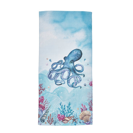 Catherine Lansfield Octopus 76x160cm Cotton Beach Towel Blue