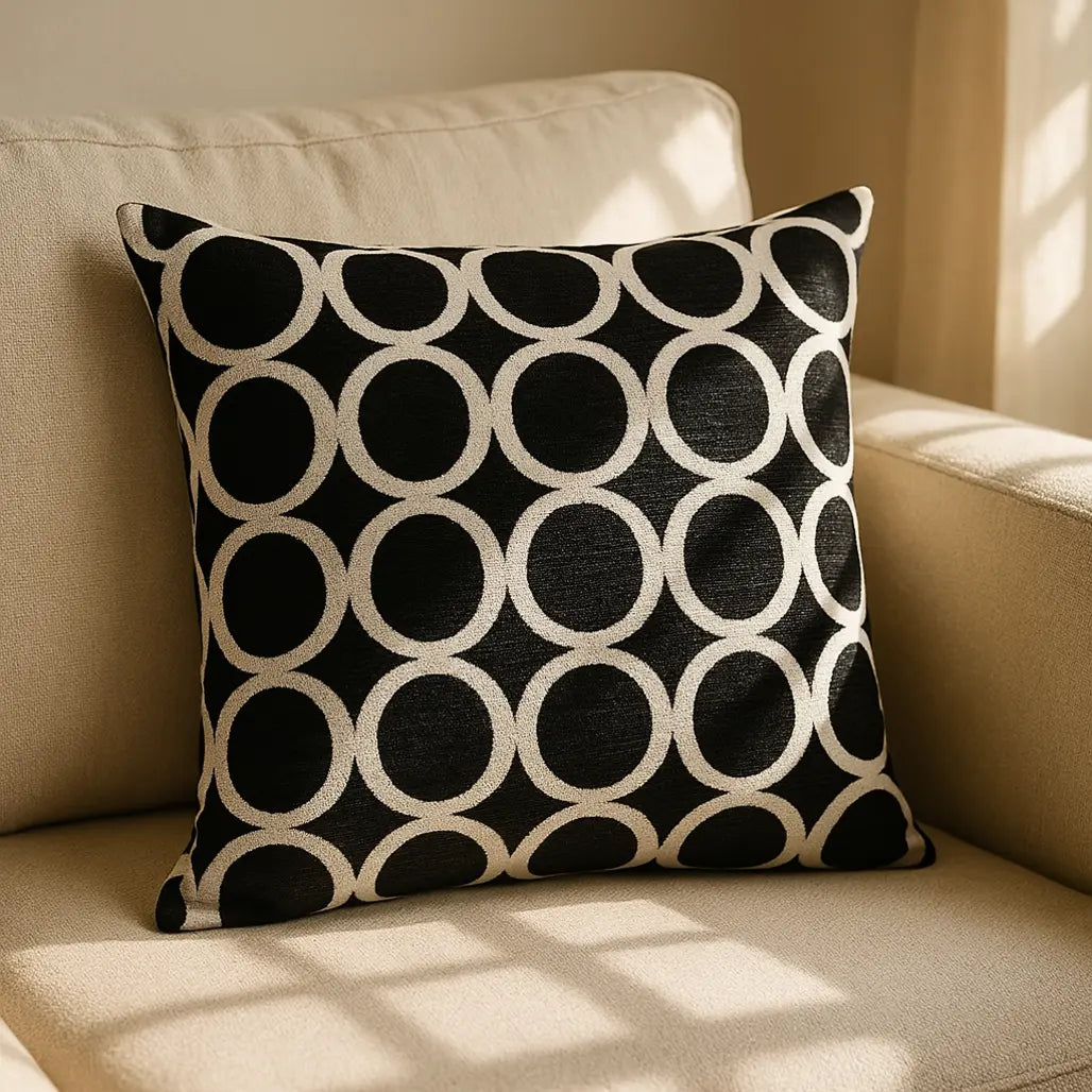 Oh Chenille Black Cushion Cover s 18" & 22"