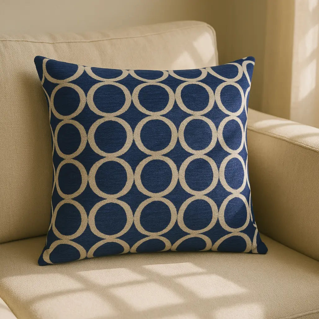 Oh Chenille Navy Cushion Cover s 18" & 22"