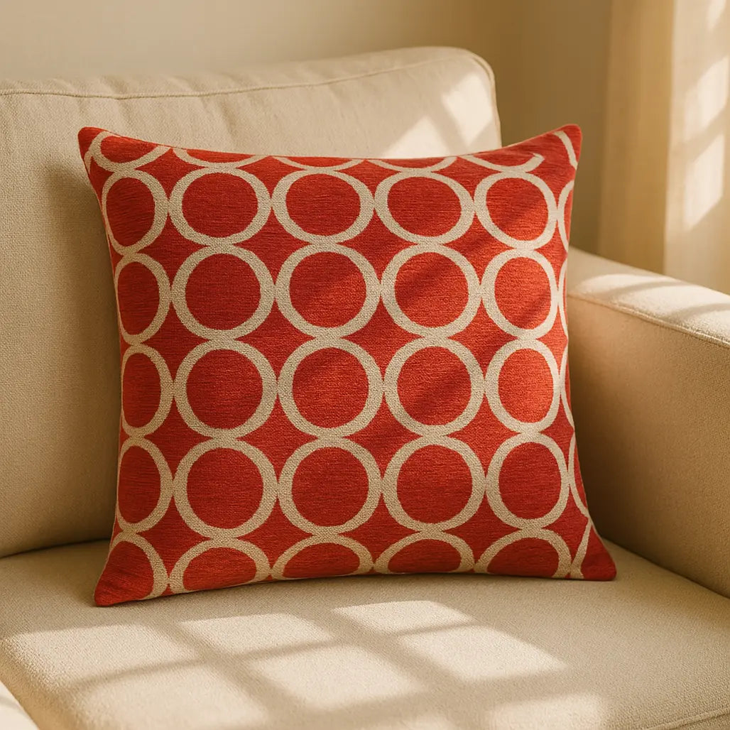 Oh Chenille Red Cushion Cover s 18" & 22"
