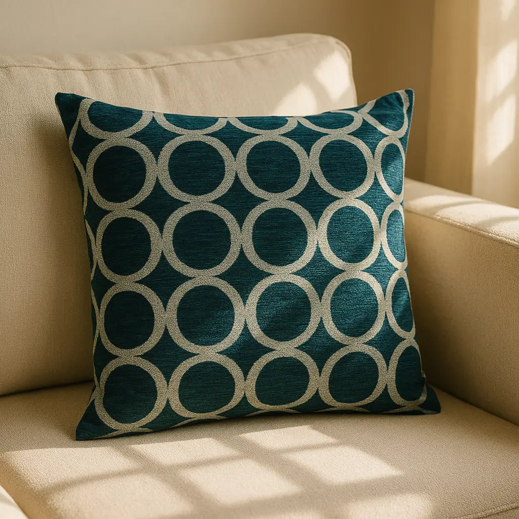 Oh Chenille Teal Cushion Cover s 18" & 22"