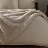 Olann Knitted Reversible Natural Velvet Fleece Throw Blanket 130cm x 180cm - additional product view 1