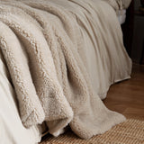 Olann Knitted Reversible Natural Velvet Fleece Throw Blanket 130cm x 180cm - additional product view 2