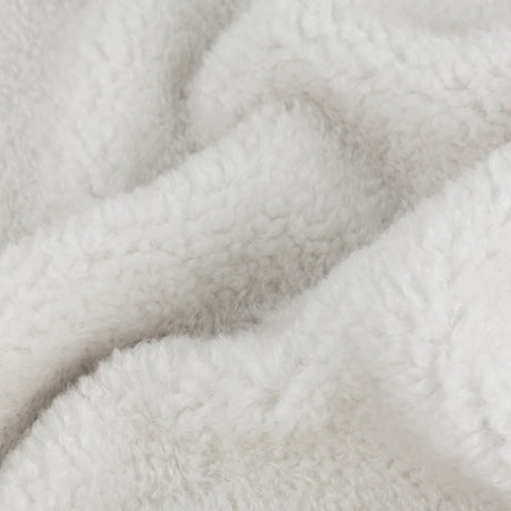 Olann Knitted Reversible Ecru Velvet Fleece Throw Blanket 130cm x 180cm - additional product view 4