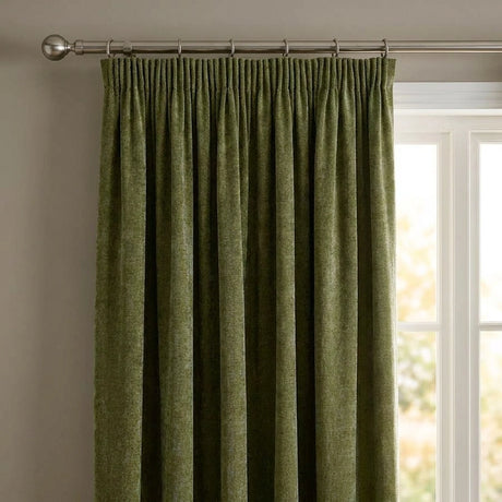 Heavy Chenille Lined Tape Top Pencil Pleat Curtains 2