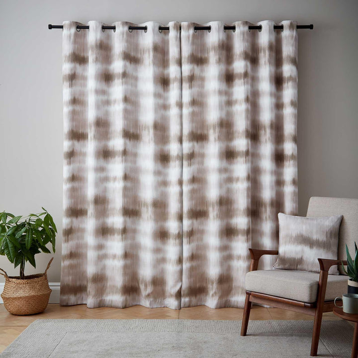 Ombre Texture Eyelet Curtains Natural - Ideal