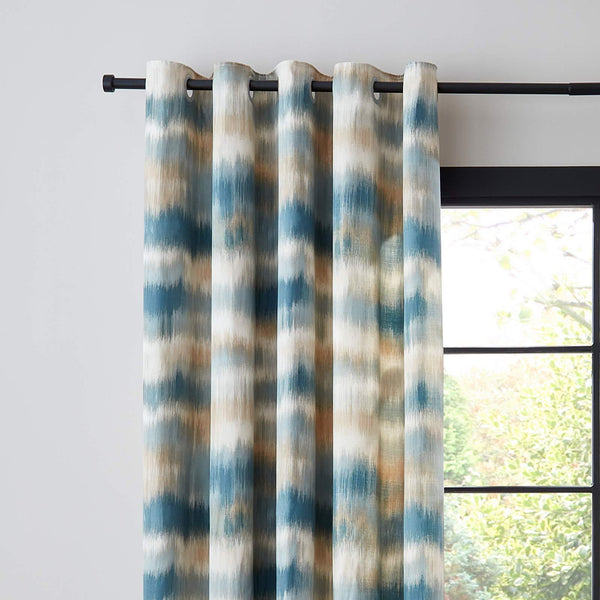Ombre Texture Eyelet Curtains Teal - Ideal