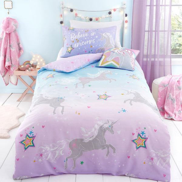 Ombre Unicorn Duvet Cover Set Kids Bedding Bedlam Single  