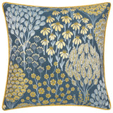 Ophelia Floral Jacquard Cushion Cover Blue/Saffron 50 x 50cm - image 2