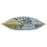 Ophelia Floral Jacquard Cushion Cover Blue/Saffron 50 x 50cm - image 3