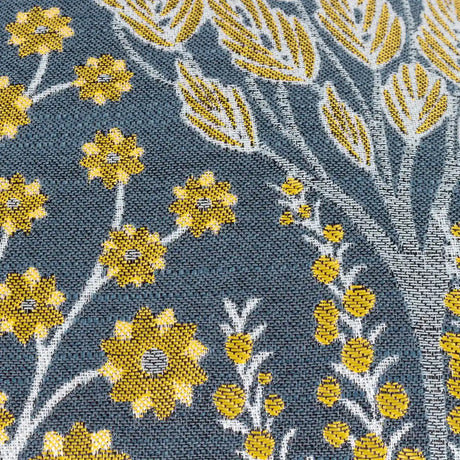 Ophelia Floral Jacquard Cushion Cover Blue/Saffron 50 x 50cm - image 4