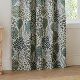 Ophelia Fully Lined Jacquard Floral Pencil Pleat Curtains Thyme/Mineral - image 4