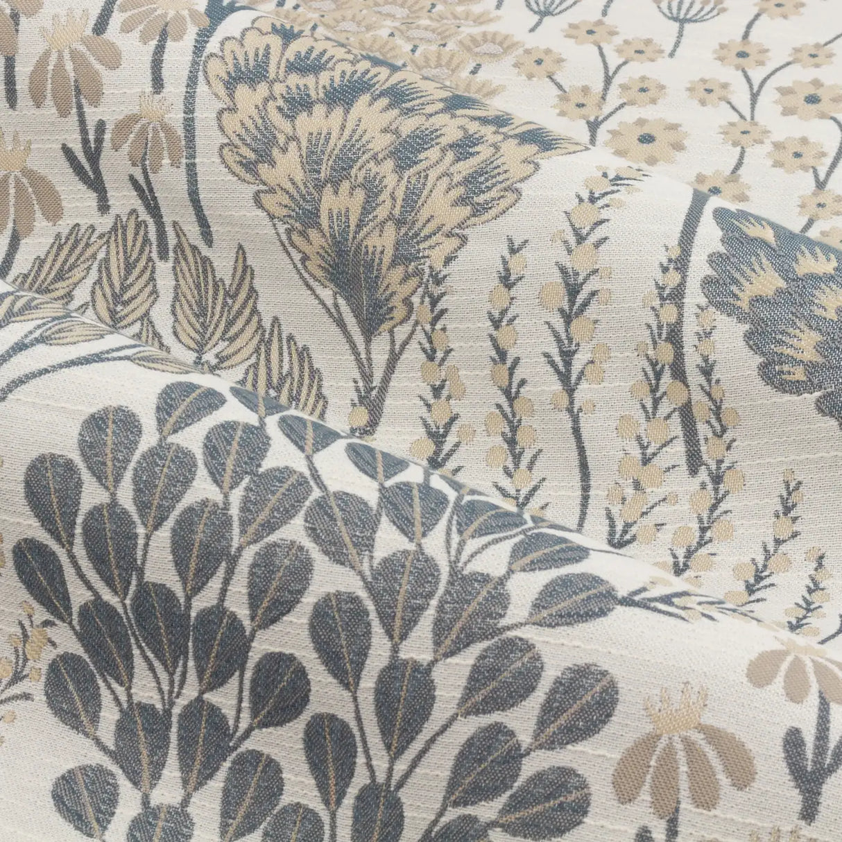Ophelia Fully Lined Jacquard Floral Pencil Pleat Curtains Wedgewood - image 5