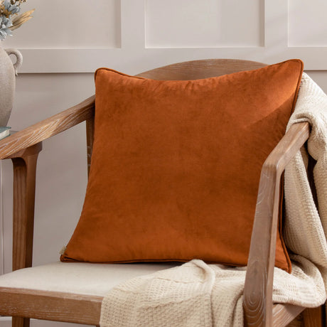 Opulence Soft Velvet Cushion Cover Ginger 55 x 55cm - image 1