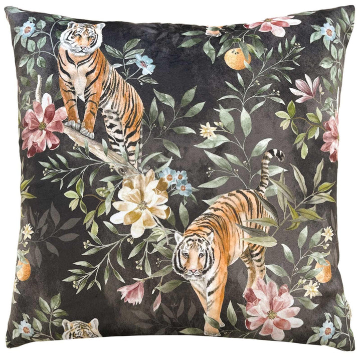 Orient Tiger Repeat Jet Cushion Cover 17" x 17" - Ideal