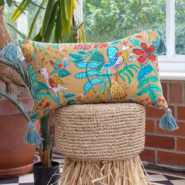 Orilla Floral Tasselled Cushion - Ideal